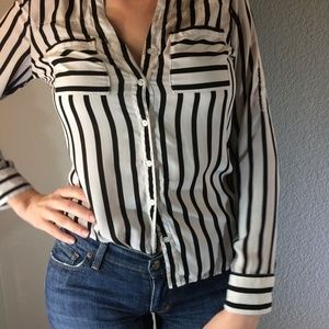 Express Portofino Shirt Black/White XS/TP